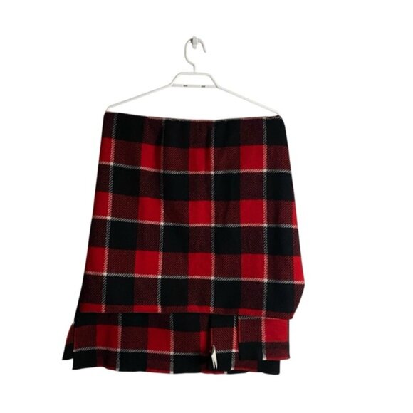 Acne Studios 100% Wool Red and Black Checkered Logo Scarf - Picture 3 of 8